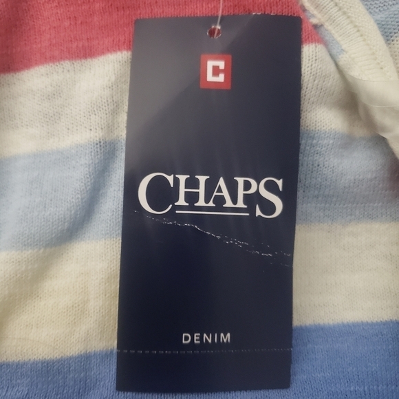 NWT Chaps Denim Striped Open Cardigan Women's Small S Spring 100% Cotton New - Picture 5 of 6